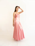 Satin Long Dress With leece Back