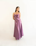 Satin Long Dress With leece Back