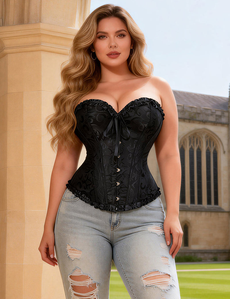 Online Sexy Silvery Floral Corset Top WITH FARAWLAYA