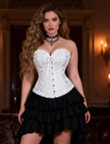 Online Sexy Silvery Floral Corset Top WITH FARAWLAYA