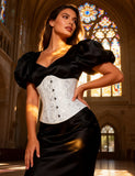 New White & Black Strapless Lace Corset Top with Panty