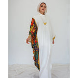 White High neck loose fit kaftan