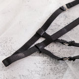 Black Bondage Garter Belt Bra Set