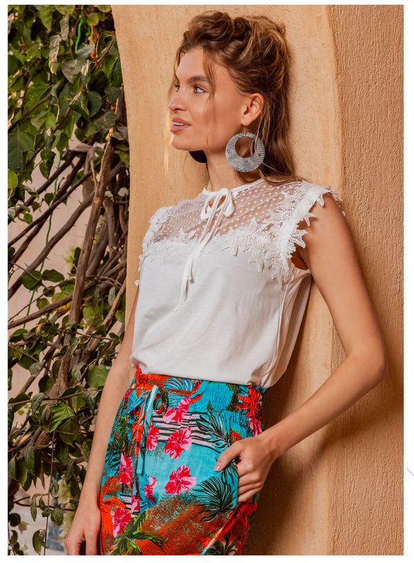 Pajama set with pants and pockets