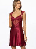 Pierre Cardin Women’s Satin Lace Nightgown With Wide Straps