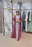 Women's embroidered abaya, linen fabric