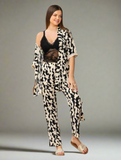 3-piece pajama top short robe