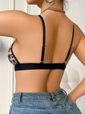 1pc Leopard Print Wireless Triangle Bra