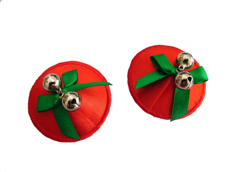 Christmas Egypt Pretty Red Nipple Cover with Bells