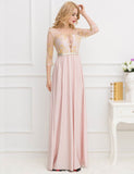 Apricot Transparent Embroidery Gown