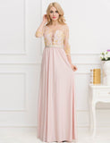 Apricot Transparent Embroidery Gown