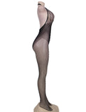 Black Crisscross Detail Fishnet Open Back BodyStocking Egypt