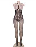 Black Halter Fishnet Open Cup Bodystocking Egypt