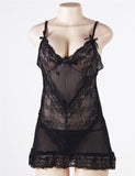 Slim Deep V Neck Lace Sleepwear Egypt With Thong