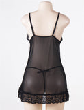 Slim Deep V Neck Lace Sleepwear Egypt With Thong