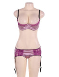 Deluxe Satin Lace Stitching Open Bust Bra Set Egypt