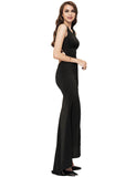 Croch Straps Back Slit Party Gown