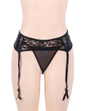 Sensual Black Lace Garter Belt with String