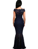 Lace Elegant Fishtail Maxi Party Gown