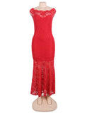 Lace Elegant Fishtail Maxi Party Gown Dress Egypt