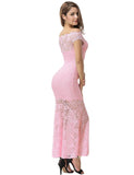 Lace Elegant Fishtail Maxi Party Gown