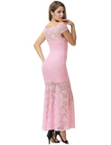 Lace Elegant Fishtail Maxi Party Gown