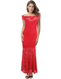 Lace Elegant Fishtail Maxi Party Gown