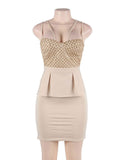 Fashion Gold Scallop Bodycon Mini Dress