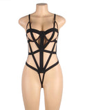 Black Sexy Cut Out Bandage Bodysuit