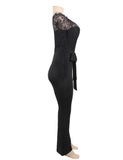 Falling Shoulder Lace Stitching Fashion Jumpsuit Egypt