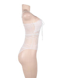 New Sexy Chest Ribbon Adjusting Lace Teddy