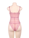 New Sexy Chest Ribbon Adjusting Lace Teddy