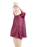 Featuring Velvet Underwire Cups With A Scalloped Lace Trim Babydoll Set Egypt