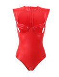 Leather Open Bust Teddy Lingerie Egypt