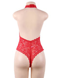 New Plus Size  Exquisite Lace Open Cup Teddy With Farawlaya