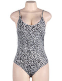 Plus Size Charming Leopard Design Sling Bodysuit Egypt