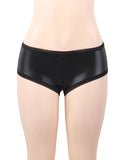 Leather Lift Hip Black Women Panty