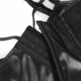 Black Lace Leather Stitching Sexy Corset