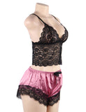 New Lace Silk Camisole Home Casual Red Pajamas Set