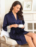 Silk Satin Lace Splice Sexy Women Two-piece Home Pajamas Egypt