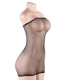 WoW Fishnet Off-the-shoulder Sparkle Bodystocking
