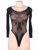 Long Sleeve Fishnet Off-the-shoulder Bodysuit Lingerie Egypt