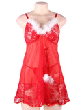 Red Christmas Egypt Soft Lace Plush Decoration Babydoll