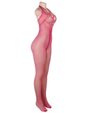 Halter Sexy Neck Open Back Netted Bodystocking