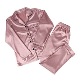 New Long Sleeve Silk Pajamas Set Two Piece Set