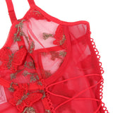 Butterfly Pattern Embroidery Mesh Lingerie Set Egypt With Underwire