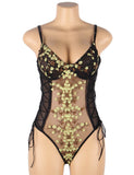 Exquisite Embroidery Mesh Bodysuit Egypt With Underwire