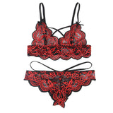 High Quality Lace Cross Strap Decoration Sexy Egypt Bra Set