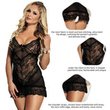 Slim Deep V Neck Lace Sleepwear Egypt With Thong