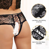 Open Crotch Floral Lace Panty